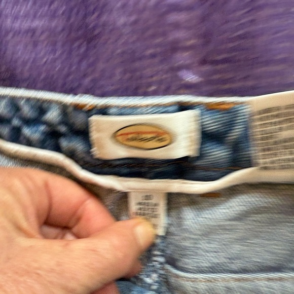 Talbots ladies denim cut off short size 10 hand painted stars and stripes - Picture 7 of 12